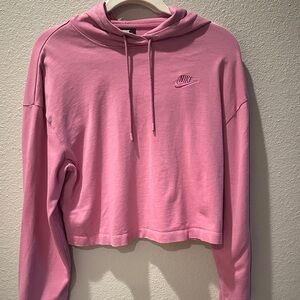 Nike Women's Cropped Pink Hoodie